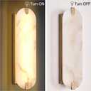 ZEROUNO Alabaster Wall Sconces, 22.8 in Natural Marble Wall Sconces Wall Lighting, Dimmable Wall Light Fixtures for Bedroom Living Room Stairs Vanity Hallway Bedside,Brushed Gold, 1 Pack