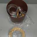 Bathroom Accessory Set, 6 Pcs Bathroom Essential Includes Toothbrush Holder, Toilet Brush with Soap Dispenser, Toothbrush Cup, Soap Dish, Trash Can (Brown, Bamboo)