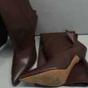 Goolita Fold Over Boots For Women, Pointed Toe Stiletto Heel Knee High Boots Fashion Comfortable Slip On Tall Boots, 37