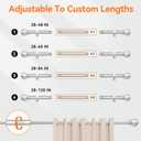 Curtain Rods for Windows 28 to 48 Inch, 2 Pack 5/8'' Diameter Heavy Duty Metal Adjustable Small Curtain Rod With Bracket(Silver)