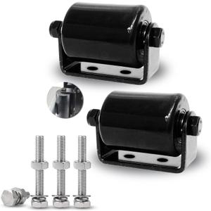 2Pack Slide Gate Guide Roller with C Post Welded Bracket, Hard Nylon Sliding Rolling Gates Guider, Heavy Duty Sealed Ball Bearing Side Roller Assembly (3 Inches - 2 Pack with Screws)