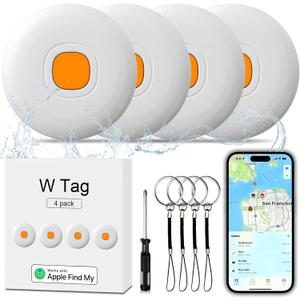 Air Tracker Air 4 Pack Tag Tracker Tag,IP68 Waterproof Smart Tag Locator Keys Finder and Item Locator,Bluetooth Tracker Item Finders with Find My(iOS Only) Track Your Keys,Wallet (White)