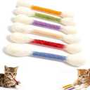 Cotton Swabs Cat Toys with Catnip,6Pack Giant Kitten Chew Sticks for Indoor Boredom,Durable Big Kitten Chew Dental Teething Ropes,Big Interactive Felt Kitty Kicker Play Lover Gift Accessories (Mix)