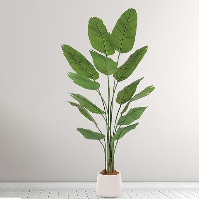 Artificial Bird of Paradise Plant, Faux Artificial Trees, Tall Fake Realistic Tree, Faux Plants Indoor Tall, for Indoor Outdoor House Home Office Modern(180cm/70in)