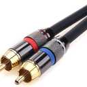 Tisino 1/4 to RCA Cable, Quarter inch TRS to RCA Audio Cable 6.35mm Stereo Jack to Dual RCA Insert Cable Y Splitter Cabl - 5 feet/1.5 Meters