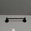 No-Drill Stainless Steel Suction Cup Towel Bar, Adjustable 14.624 Inch Bathroom Towel Rack for Glass Shower Door & Tile Wall, Heavy Duty Wall Mounted Towel Holder(Matte Black)