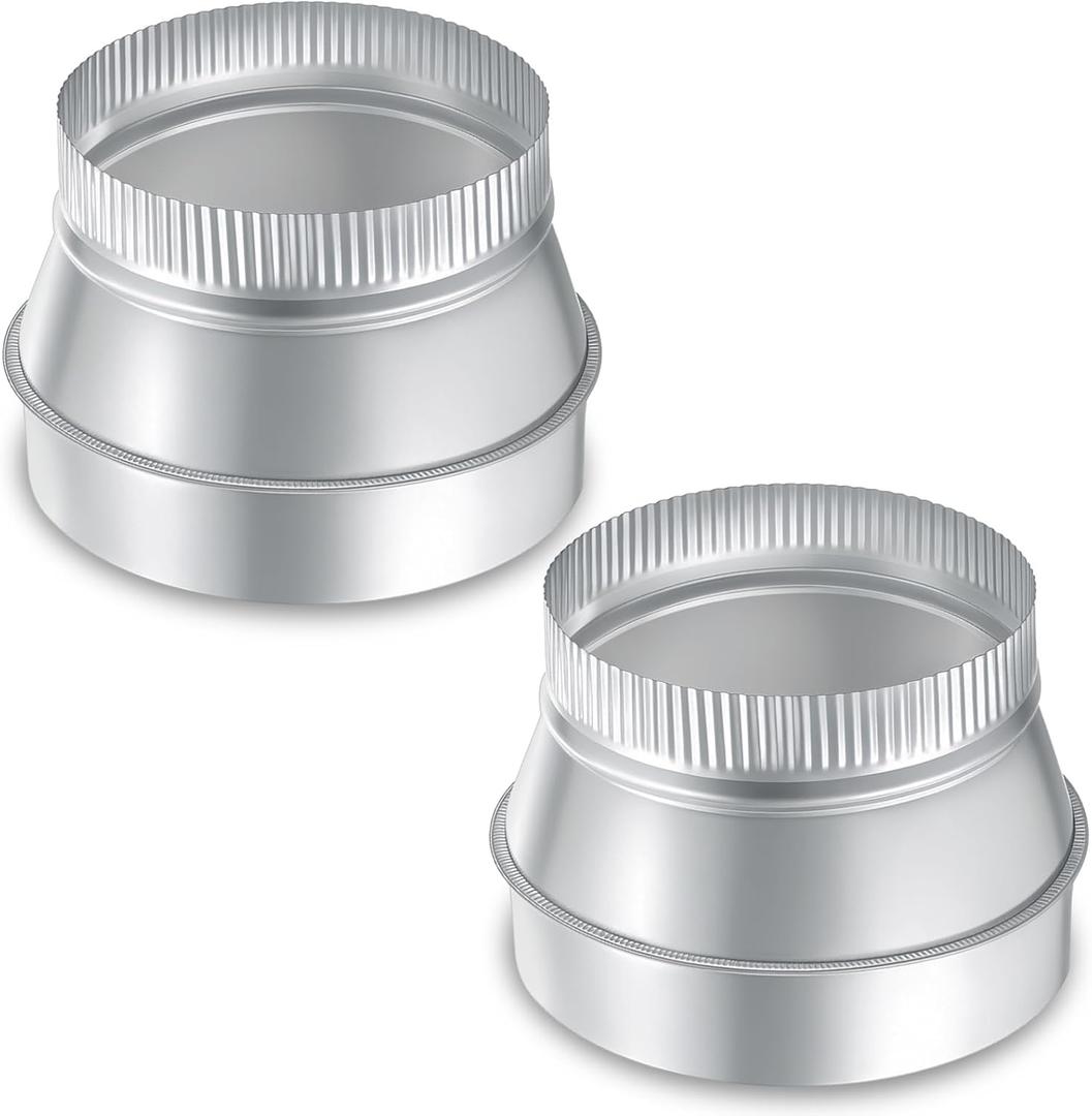 Otoolling 7 Inch to 6 Inch Duct Reducer Increaser Galvanized Steel Air Duct Adapter Round Crimped Pipe Connector Fitting Coupling for HVAC Ventilation Systems