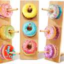 GRETJOB Donut Wall Stand Display, Bamboo Doughnut Display Stand Dessert Table Decoration for Party, Dessert Table,Birthday, Wedding, Baby Shower, Bridal Showers (3 Pack)