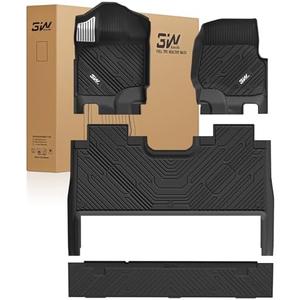 3W Floor Mats (with Metal Pedals) & Box Mat Fit for Ford F-150 2015-2026 & F150 Lightning 2022-2025 SuperCrew, TPE All Weather Car Mats Custom Fit Accessories