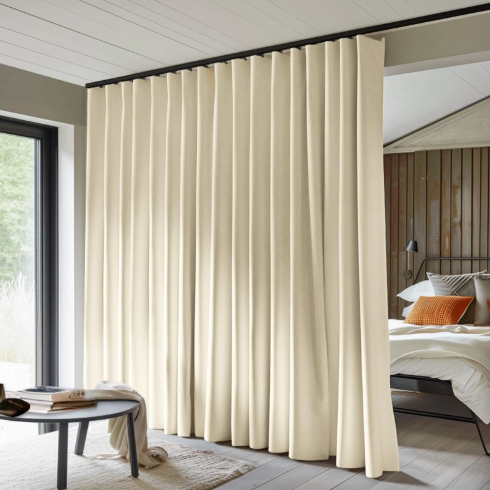 Room Divider Curtains - Total Blackout Privacy Panel - Thermal Insulated Noise Reduction 15*9 FT
