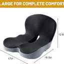 Orthopedic Memory Foam Car Seat Cushion for Sciatica & Back Pain Relief - Ergonomic Non-Slip Office Chair Cushion & Car Cushions for Long Driving with Lumbar Support, Universal Fit (Grey), Large