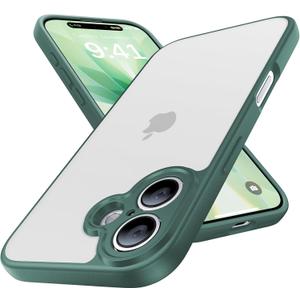iPhone 17 Case, [Ribbed Non-Slip Sides] [Military-Grade Drop Protection] [Full Camera Protection] Anti-Yellow Soft-Touch Shockproof Slim Phone Case for iPhone 17, Midnightgreen