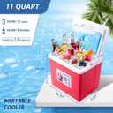11Qt 19Qt Insulated Portable Cooler Leak-Proof Ice Chest Lunch Box Hard Coolers with Extra Ice Pack for BBQ, Camping, Pincnic