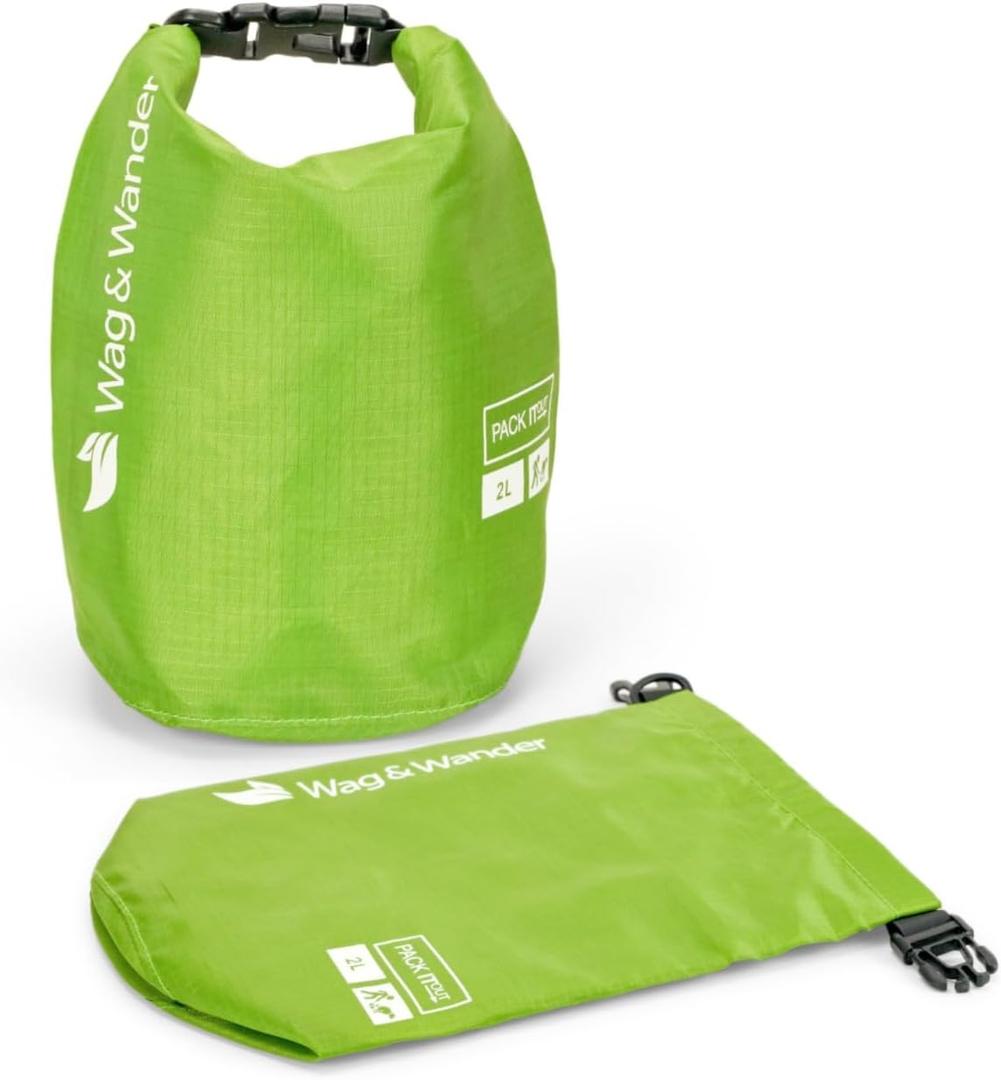 Reusable Smell Proof Waste Bag - Dog Poop Bag Holder for Dog walkers + Hiking with Dogs & Camping. Odor Proof Diaper Wet Bag, Camping Trash (Green)