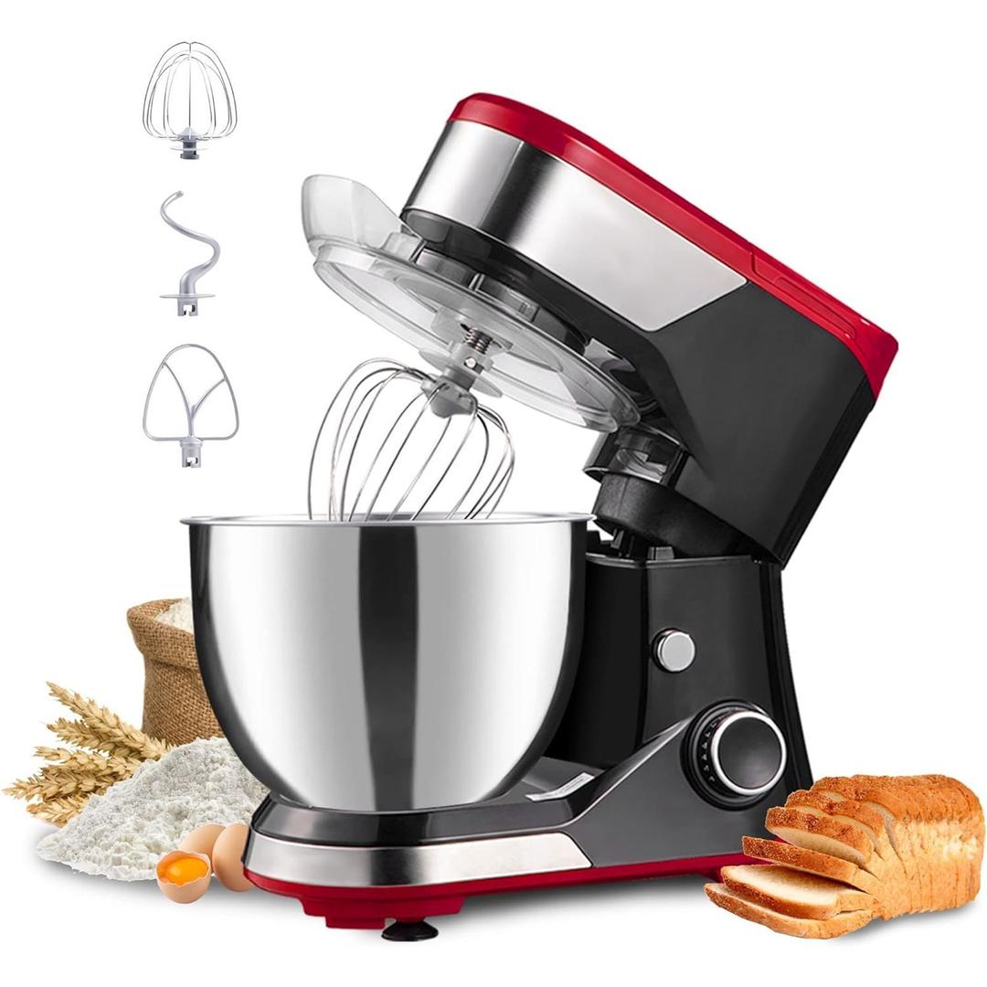 P'rich Electric Stand Mixer Guard 8 Speeds With Whisk, Red