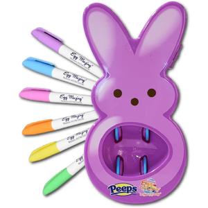 The Eggmazing Egg Decorator - Peeps Bunny - Arts and Craft Set Includes 6 Colorful Quick Drying, Non-Toxic Markers - Purple - Packaging May Vary