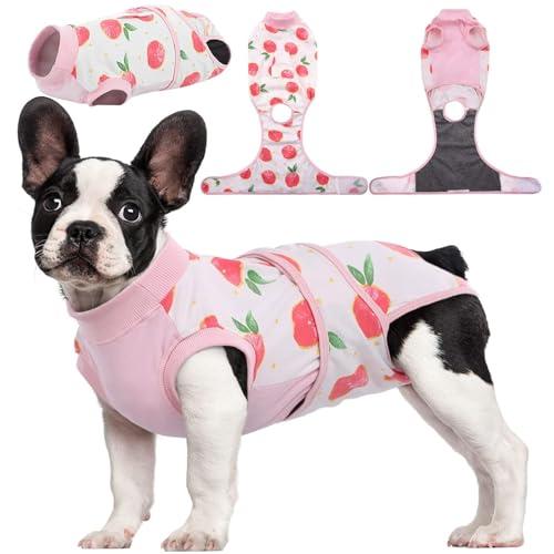Kuoser Recovery Suit for Dogs Cats After Surgery, Professional Pet Recovery Shirt Dog Abdominal Wounds Bandages, Substitute E-Collar & Cone,Prevent Licking Dog Onesies Pet Surgery Recovery Suit S