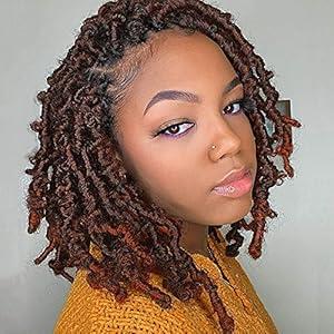 Niseyo 10 Inch Butterfly Locs Crochet Hair 6 Packs Pre Looped Handmade Distressed Faux Locs Crochet Braids (10 Inch - 6 Packs, T350)