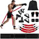Boxing Resistance Bands Set for Boxing MMA Martial Arts Training Equipment, 150lbs Exercise Bands with Cuffs & Belt, Workout Band for Resistance Training Enhance Explosive Power/Speed/Agility