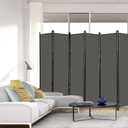MAYOLIAH 6 Panel Folding Privacy Screen 9ft Wide, 6ft Tall Partition Room Divider Portable Office Walls Dividers Room Separator, Grey