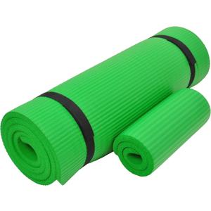 Fitvids 1/2-Inch Extra Thick High Density Anti-Tear Exercise Yoga Mat with Knee Pad and Carrying Strap, Multiple Colors (Green)