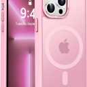 Newfuture Designed for iPhone 13 Pro Max Case with Magnetic [13 FT Military Drop Protection] [Compatible with Magsafe] Slim Translucent Matte Shockproof with Anti-Fingerprint Phone Case, Chalk Pink
