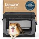 Lesure Shown on TODAY Show Soft Collapsible Dog Crate - 30 Inch Portable Travel Crate for Medium Dogs Indoor & Outdoor, 4-Door Foldable Pet Kennel with Mesh Windows, Black