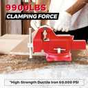 8" Heavy-Duty Bench Vise Ductile Iron Bench Vise with Strong 9900lbs Clamping Force 360 Swivel Bench Vice with Anvil, Red