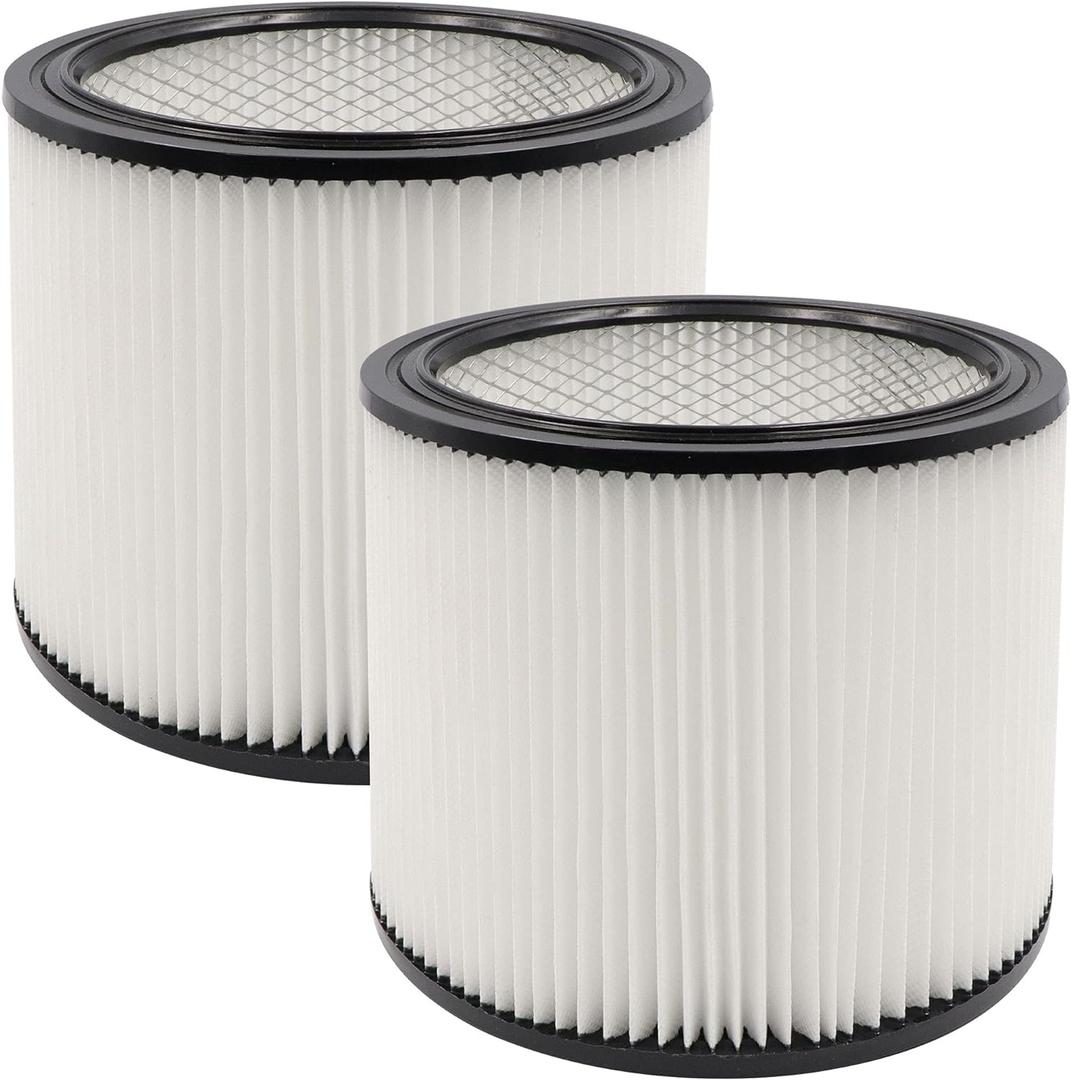 2 Pack Replacement Cartridge Filter Fit for shopvac 90304, 90350, 90333,903-04-00, 9030400,5 Gallon Up Wet/Dry Vacuum Cleaners