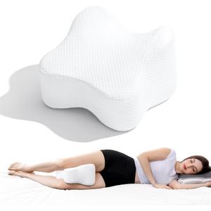 Knee Pillow for Side Sleepers,Leg Pillows for Sciatica,Knees,HIPS,Joints Between Legs,Back Pain Relief When Side Sleeping Spine Alignment Support for Knee Surgery Recovery,White (Small)