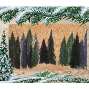Winter Snowflakes Welcome Front-Door-Mat - Pine Trees Entrance Welcome-Doormat for Outdoor-Indoor-Entry-Rug for Outside Porch 17x29 Inch