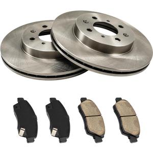 KAC - 261.5mm Front Brake Kit for Front for:2009-2013 Fit, 2003-2007 Civic, (10.32" Rotor) Disc Brake Rotors Ceramic Brakes Pads,6pcs,3295 D948