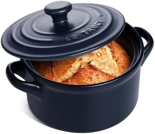 LE TAUCI 3 Quart Ceramic Dutch Oven - Lightweight, Non-Toxic, No Seasoning Needed- Oven, Microwave & Dishwasher Safe, Dutch Oven Pot with Lid for Sourdough, Soup & Stew, Midnight Blue