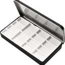 Travel Watercolor Palette, Portable Ceramic Palette 14 Well, Watercolor Palette with Lid, Empty Wet Palette Metal Paint Box with Porcelain Palettes(Black Box with Sponge)