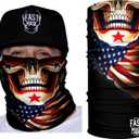 2 x Tubular Bandanas With Face Shielding Protection Unisex - Camo (Black)