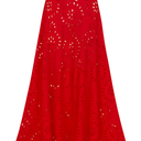 FLAXMAKER Women's Petal  Skirt, ( Red, S)