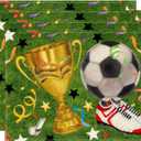 2 x XCHI Soccer Theme Grass Trophy Sneakers Placemats Set of 4 Table Mats for Game Day Soccer Party Home Kitchen Dining Table Decorations 12x18 Inch