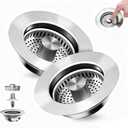 Kitchen Sink Drain Strainer 3-in-1,Pop-Up Stopper & Anti-Clogging Basket - 304 Stainless Steel Sink Strainer Anti-Clogging Sink Drain Strainer for US Standard Kitchen Drain