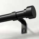 IFELS Heavy Duty Curtain Rods for Windows 66 to 120 Inch, 1 Inch Adjustable Black Curtain Rod with Easy Installation and Modern Design, Decorative Long Drapery Rods with Metal Finials (A1, Black, 30-120")