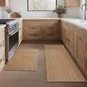 MatEssenz Kitchen Mats for Floor, Kitchen Rugs, Machine Washable Mats 20"x30"+20"x48" Boho Style, Anti-Skid TPR Backing for Kitchen, Non-Slip, Durable, Easy Clean Spring & Everyday Use