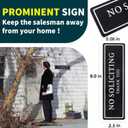 4 x No Soliciting Sign for House Front Door, No Silication Solicitation Solicitors for Home and Business, Strong Adhesive Tapes,8.0 2.3 Inch for Front Door, Window, Walls and Mailbox