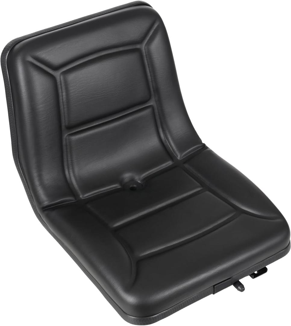 Universal Tractor Seat Black, Heavy Duty 220lb Capacity w/Drainage Hole & Slide Rails for Forklifts Tractors Mowers