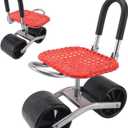 Garden Stool with Wheels, 360° Rotating Rolling,Adjustable Seat Height 8.7"–13.8", Max Load 300 lbs, Heavy Duty Ergonomic Mobile Gardening Work Chair, Labor-Saving Outdoor Planting Helper