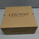 Coutgo Womens Slouchy Knee High Boots Low Kitten Heel Square Toe Tall Boots Fall Winter Shoes (Beige, M)