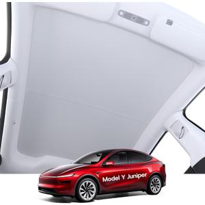 2025 Upgrade Magnetic Sunshade Roof for Tesla Model Y Juniper Accessories, [Never Sag & No Light Leakage] Nano Ice-Crystal Heat Insulation Glass Roof Shade for Model Y Launch 2025 2026-2PCS