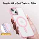 SUCGLES for iPhone 15 Plus Case with MagSafe, N56 Strong Magnet, 12FT Drop Protection, Non-Slip, Matte Translucent Magnetic Slim Case (Pink)