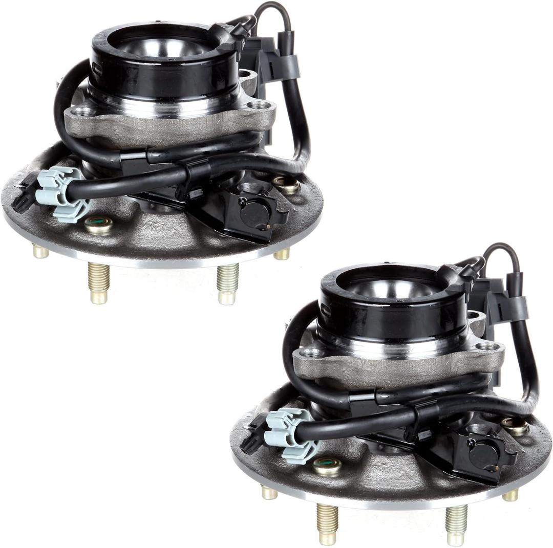 ECCPP Replacement for Pair of 2 New Complete Front Wheel Hub Bearing Assembly 6 Lugs w/ABS for 2004-2008 Chevy GMC 515104 515105