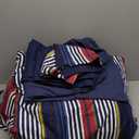 EMME Twin Comforter Set-Bed in A Bag Striped, 5 Piece Navy Red Bedding Sets Twin Size with Sheets, Twin XL Comforter, Pillowcase&Sham, Soft Down Alternative Bed Set for All Season
