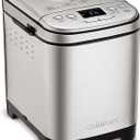 Cuisinart Bread Maker Machine, Stainless Steel Automatic Bread Machine with 12 Menu Options, 3 Loaf Sizes up to 2 Lb., 3 Crust Colors, Removable Nonstick Baking Pan & Kneading Paddle, CBK-110NAS