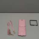 OCASE Compatible with Samsung Galaxy Z Flip7 Crossbody Wallet Case with Card Holder, PU Leather Handbag Phone Purse with RFID Blocking Wrist Strap Lanyard 2025, Pink